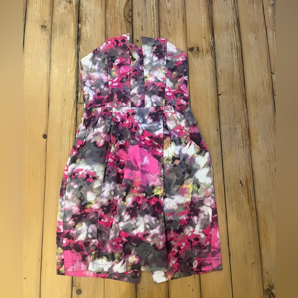 C’est Moi strapless floral dress